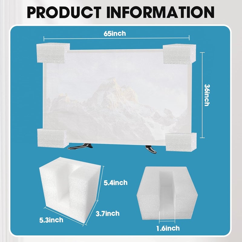 SYBECHATF Foam Flat Screen TV Cover and 4 Foam large corner protectors Fits Up to 65''W x 36''H, Flat Screen TV Protection During House Moving,Home Renovation, or Storing - Image 2